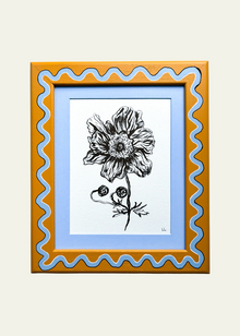  "Japanese Anemone in Yellow Frame" Original Artwork by Ley Lines