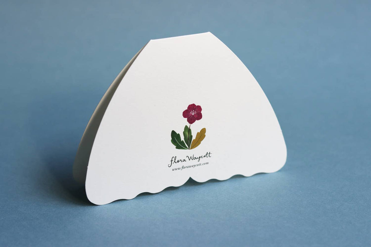 Flora Waycott - Floral Moth Shaped Card - Grey