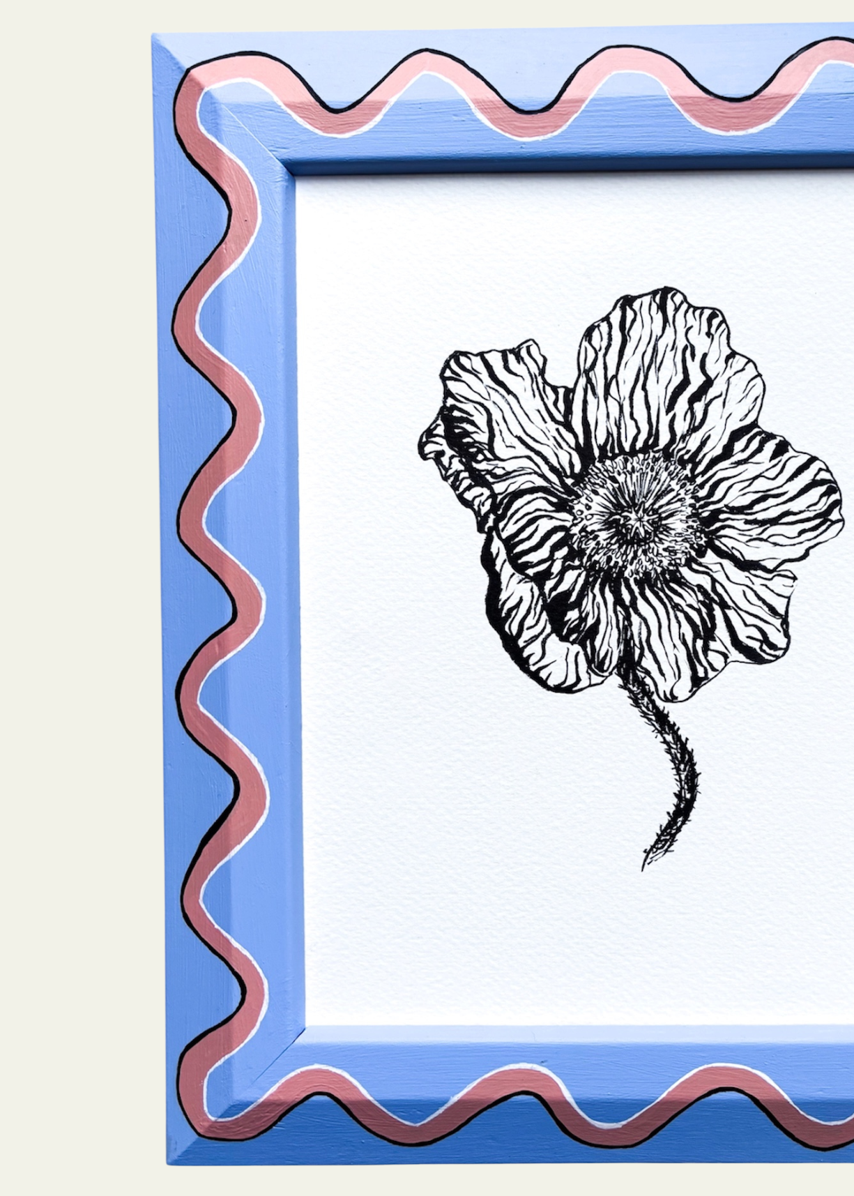 Blue &amp; Pink Wiggle Poppy Original Artwork by Ley Lines