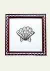 "Scallop in Burgundy Frame" Original Artwork by Ley Lines