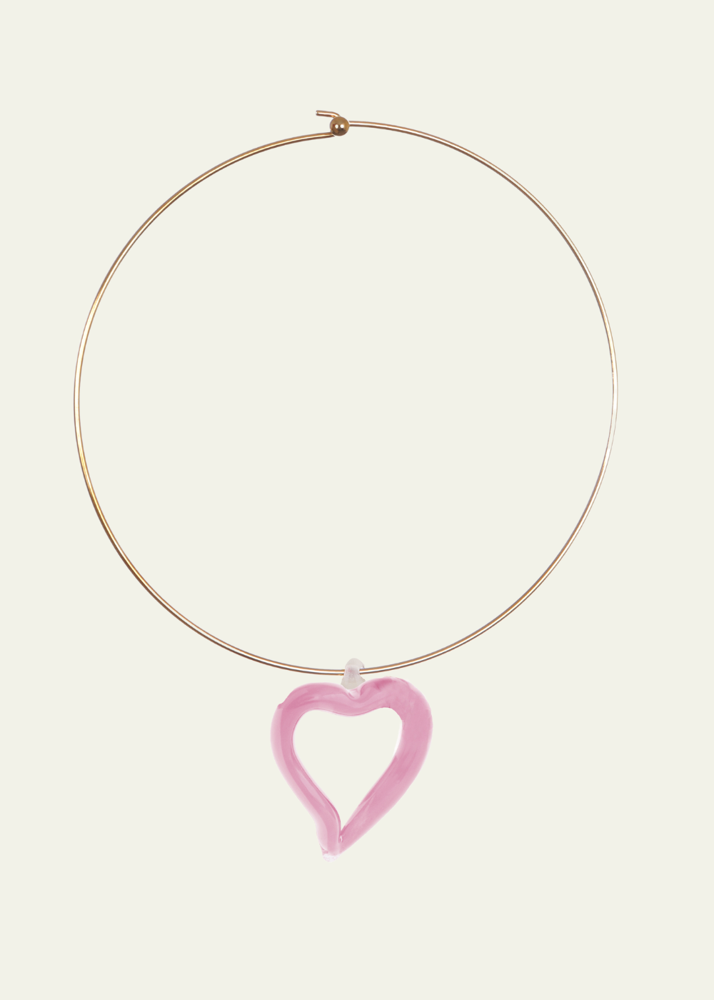 Sandralexandra XL Heart of Glass Collar Necklace — Cloudy Pink