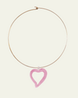 Sandralexandra XL Heart of Glass Collar Necklace — Cloudy Pink