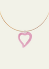 Sandralexandra XL Heart of Glass Collar Necklace — Cloudy Pink