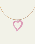 Sandralexandra XL Heart of Glass Collar Necklace — Cloudy Pink