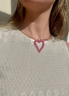 Sandralexandra XL Heart of Glass Collar Necklace — Cloudy Pink