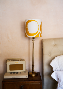  Three Moons Screen Printed Linen Lampshade — Yellow, by Jessie De Salis