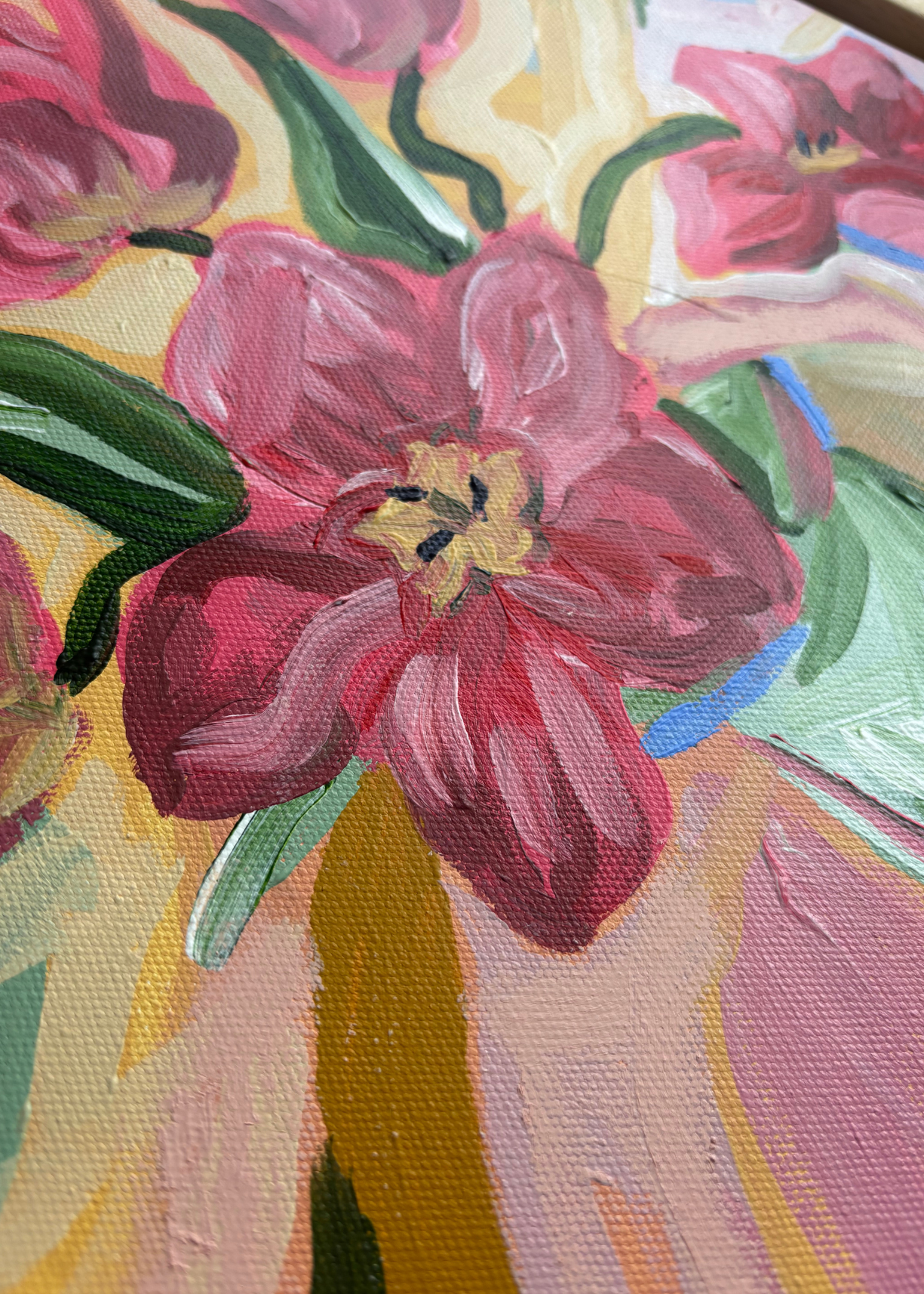 'Pink Tulips' Original Artwork by Ley Lines
