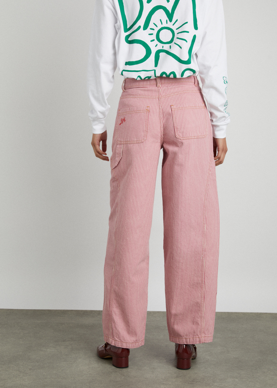 Pink top stripe jeans