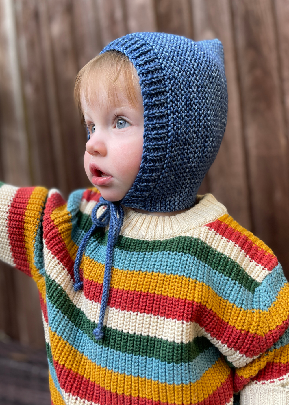 Hand-knitted Merino Bonnet - Grape