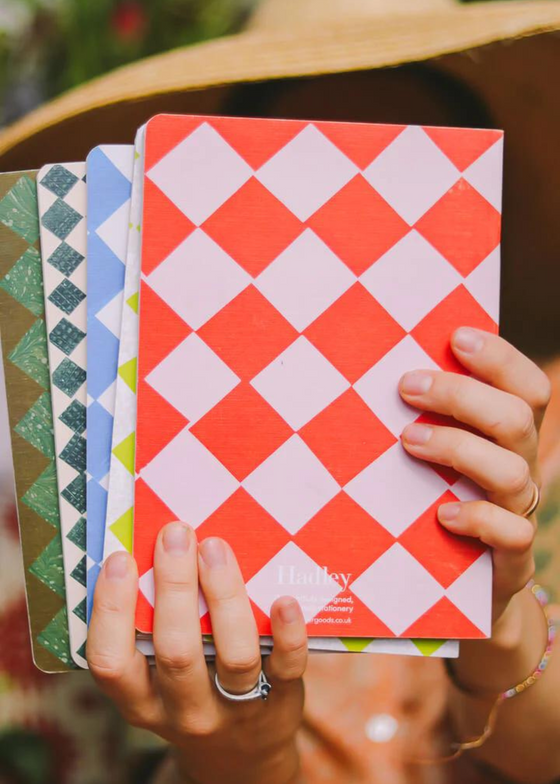 Hadley Paper Goods A5 Lime Green Chequered Notebook