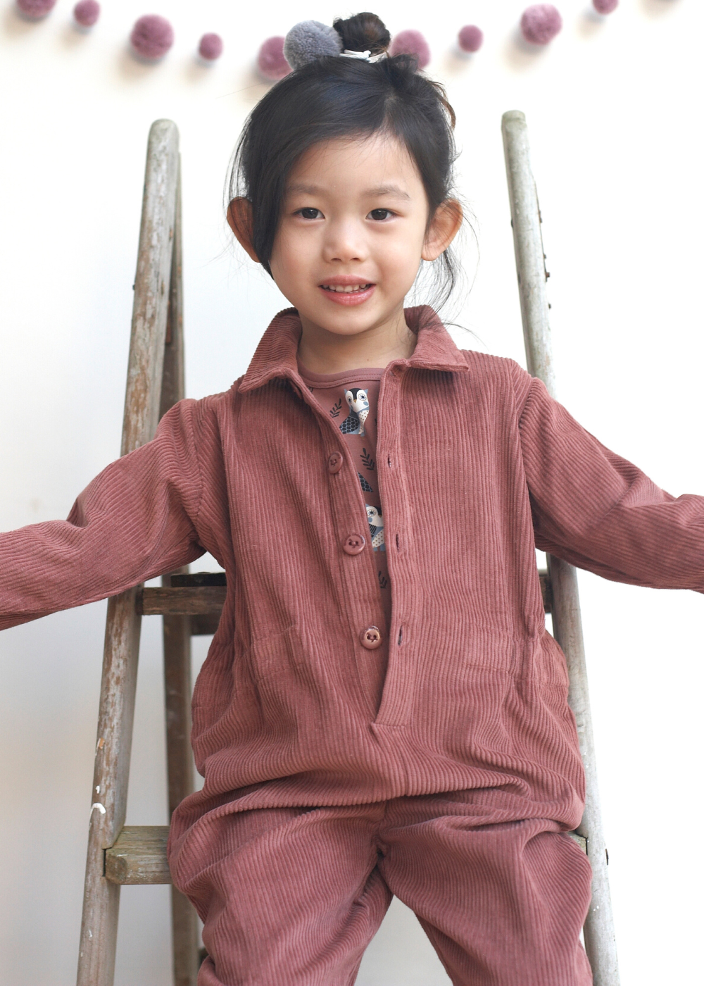 Pigeon Organics Cord Boilersuit in Mocha