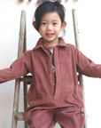 Pigeon Organics Cord Boilersuit in Mocha