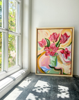 'Pink Tulips' Original Artwork by Ley Lines