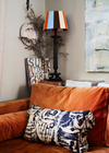 Handwoven 10" String Lampshade in Blue & Brown