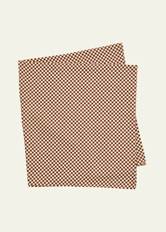 Bonnie and Neil Tiny Checkers Tablecloth - Cocoa