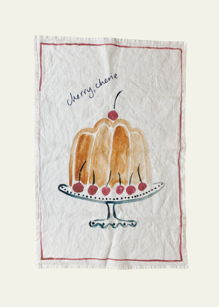 Cherry Cherie - Linen Tea Towel