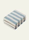 Sophie Home Striped Terry Washcloths: Aqua, Putty & Blue