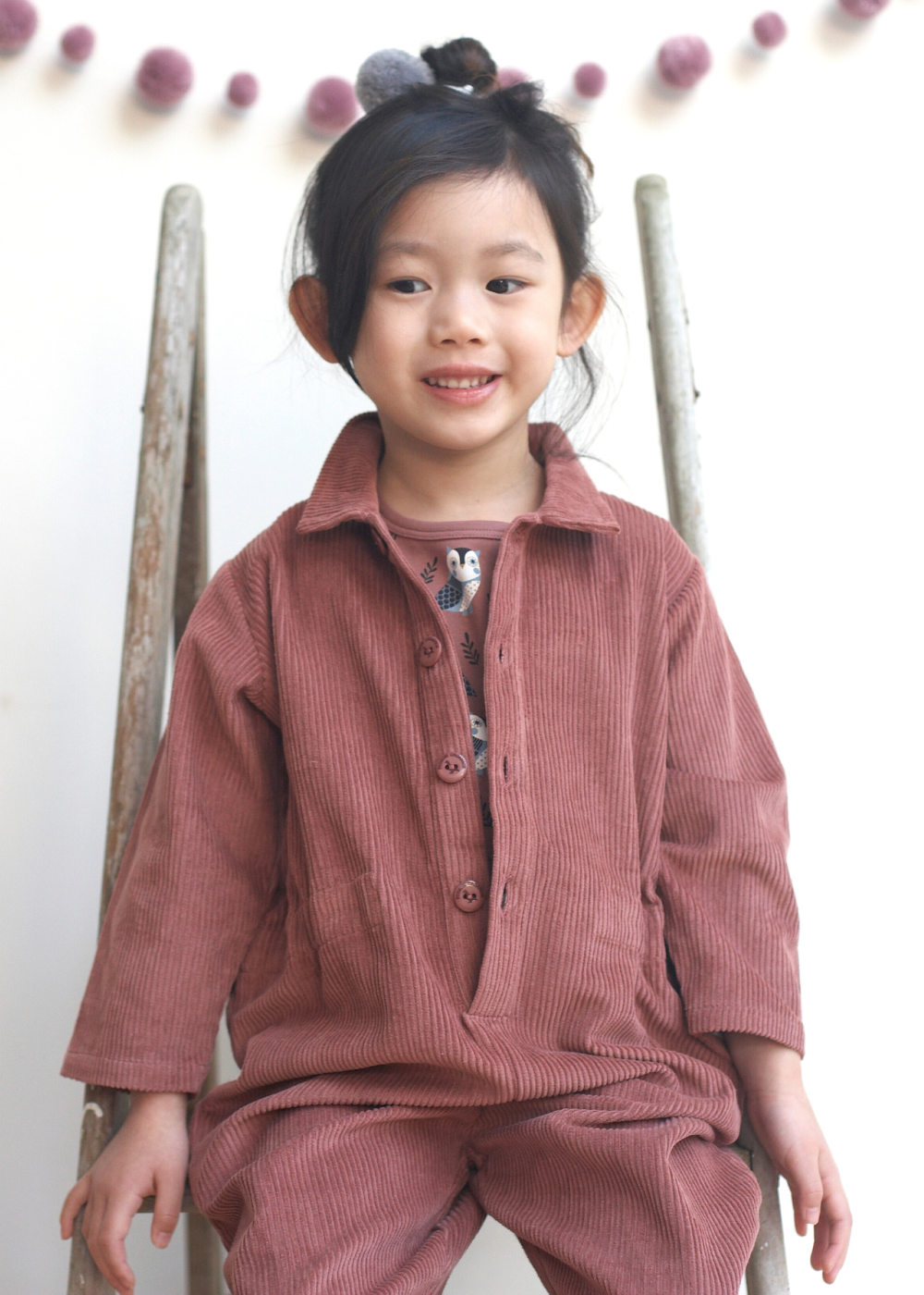 Pigeon Organics Cord Boilersuit in Mocha