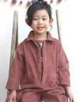 Pigeon Organics Cord Boilersuit in Mocha