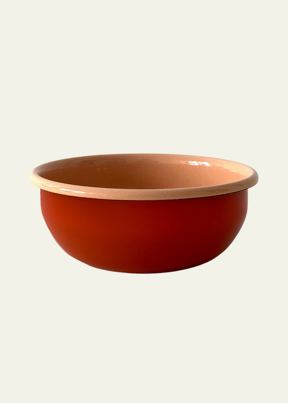 Enamel Cereal Bowl in Terracotta & Blush