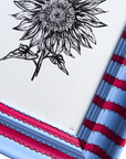 Blue & Red Stripe Sunflower Original Artwork by Ley Lines