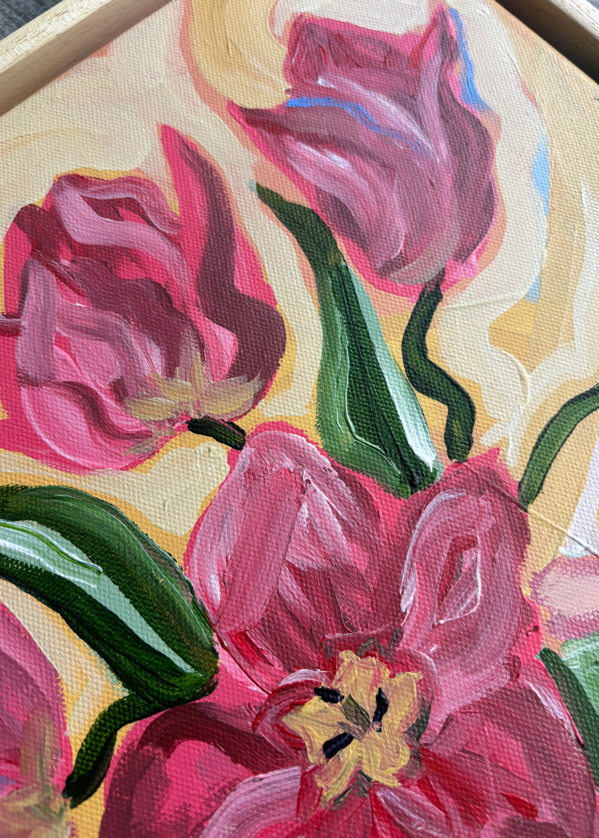 'Pink Tulips' Original Artwork by Ley Lines