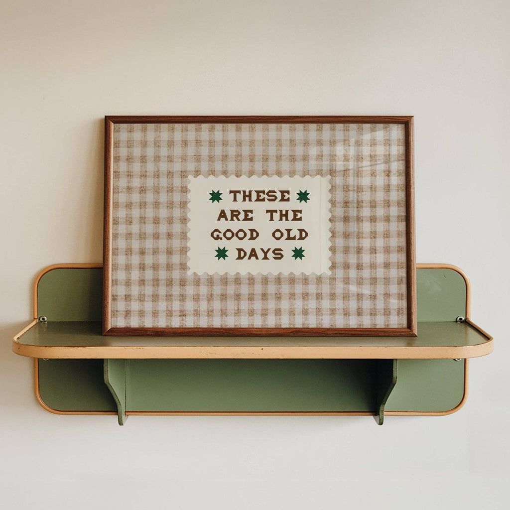 Lune Club - These Are The Good Old Days Gingham Print - Brown A4