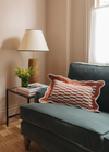 TBCo Cotton Scallop Cushion Cover  in Rust Checkerboard