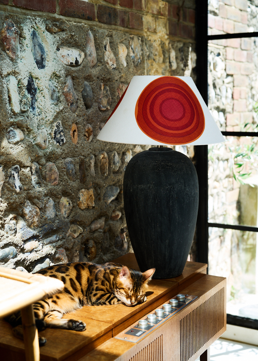 Bauhaus Screen Printed Linen Lampshade by Jessie De Salis