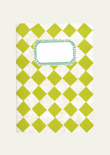  Hadley Paper Goods A5 Lime Green Chequered Notebook