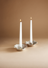 Oatmeal Frill Ceramic Candlestick