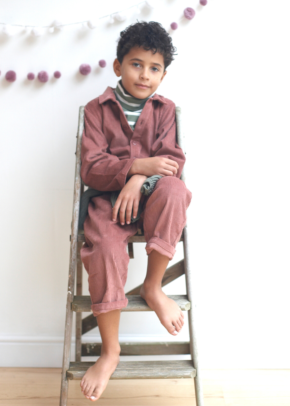 Pigeon Organics Cord Boilersuit in Mocha