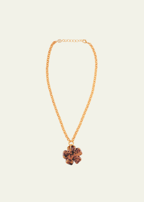 Clover Mustard Belcher Chain Necklace