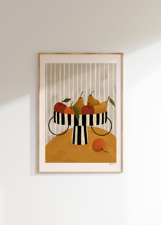 Frankie Penwill - Fruit in Striped Bowl