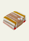 Sophie Home Striped Terry Washcloths: Citrus, Red & Putty