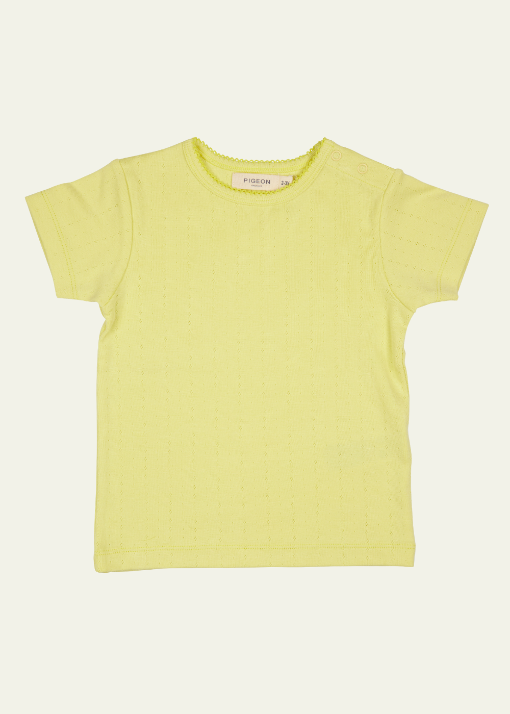 Pigeon Organics Cotton Pointelle T-Shirt, Lemon