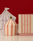 Lidded Striped Ceramic Candle - Fig & Neroli