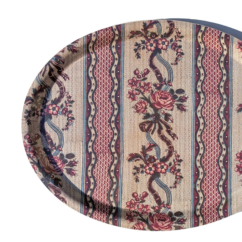 Host Home - Oval Birch Wood Tray - Carousel Stripe