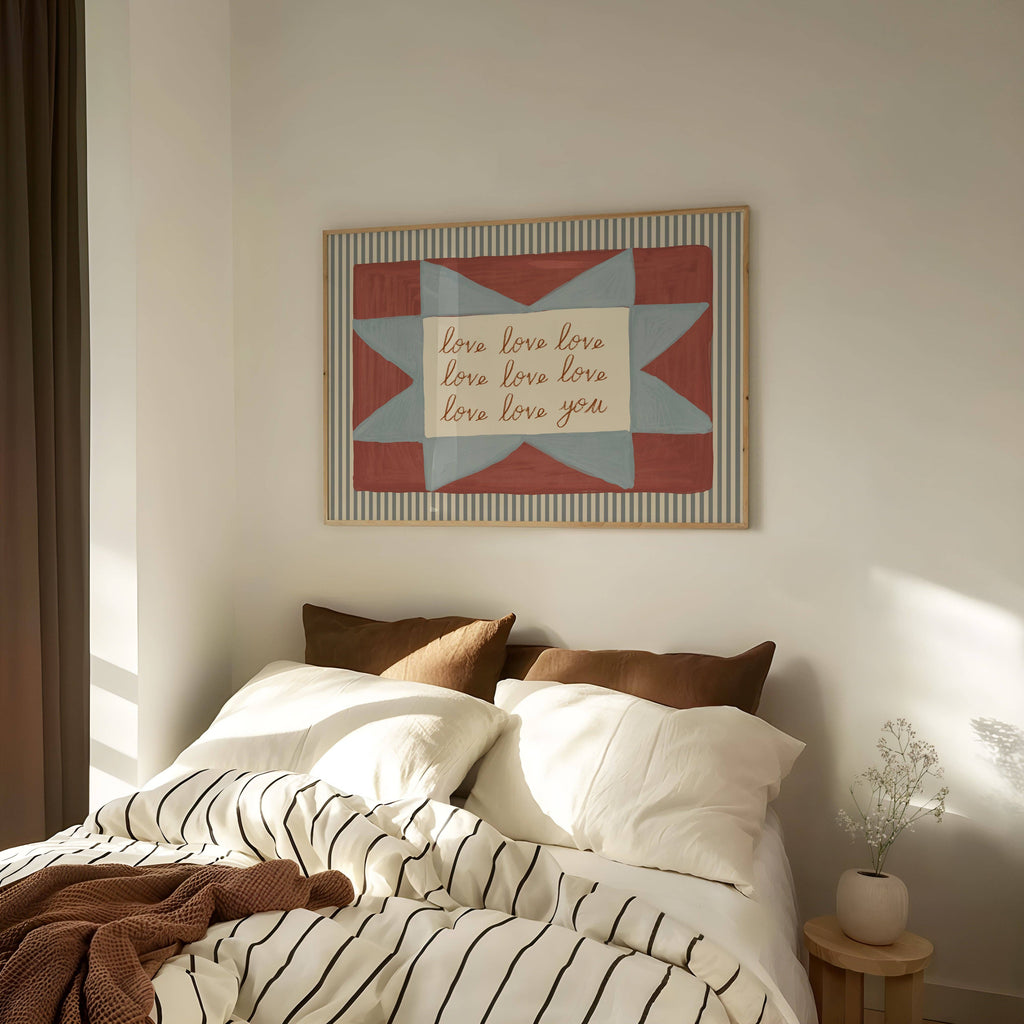 Lune Club - Love Love Love Love You Print - Blue A4