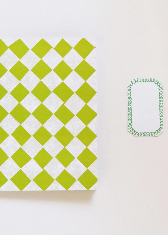 Hadley Paper Goods A5 Lime Green Chequered Notebook