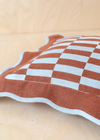 TBCo Cotton Scallop Cushion Cover  in Rust Checkerboard