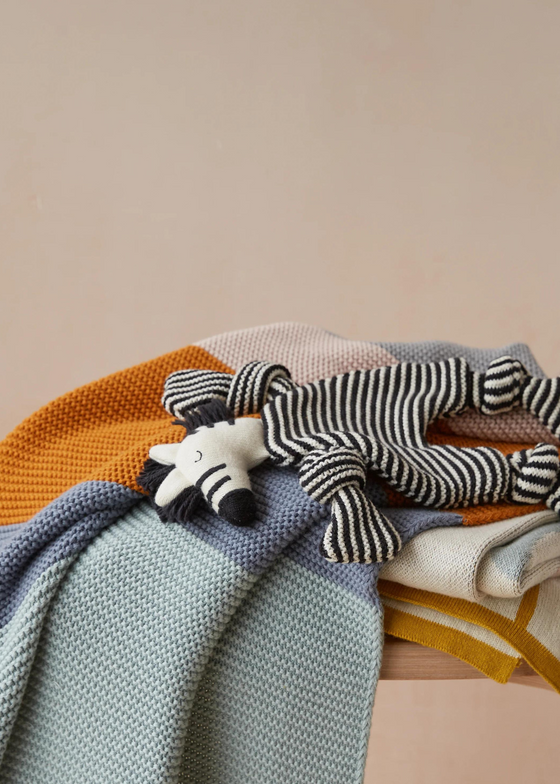 Sophie Home Cotton Knit Baby Comforter Cuddle Cloth - Zebra