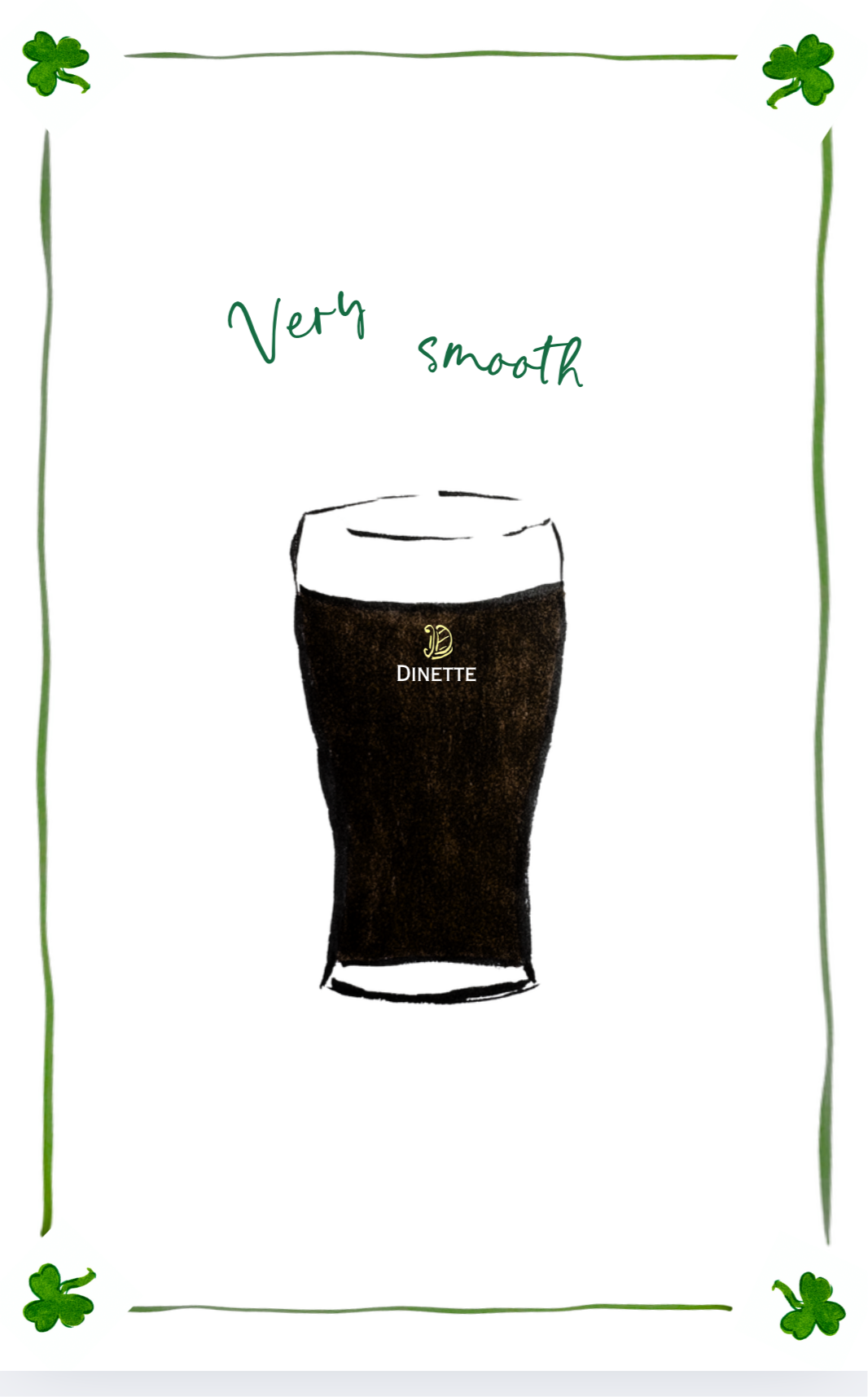 Dinette - Very Smooth - Irish Stout Linen Teatowel