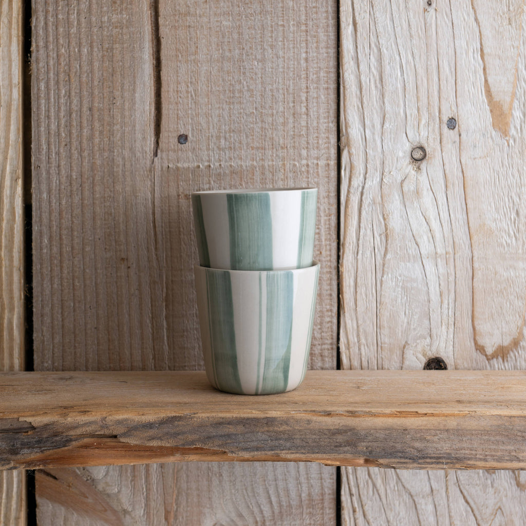 Kindred Mugs - Cornflower Beaker - Brushed Sage Green - Small (Set of 2)