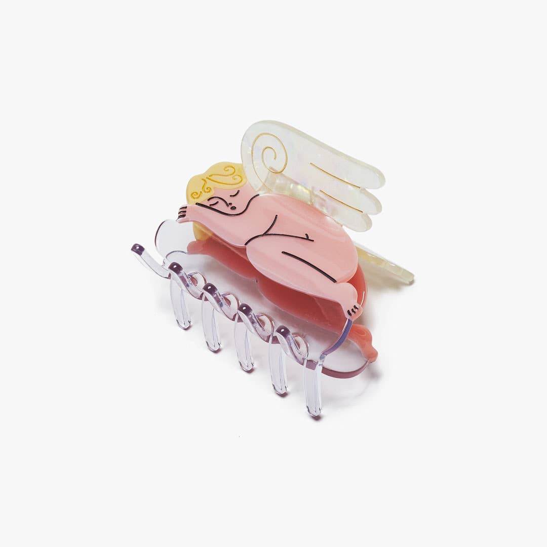 Cherub Claw Gold - Acetate Cute Angel Hair Clip