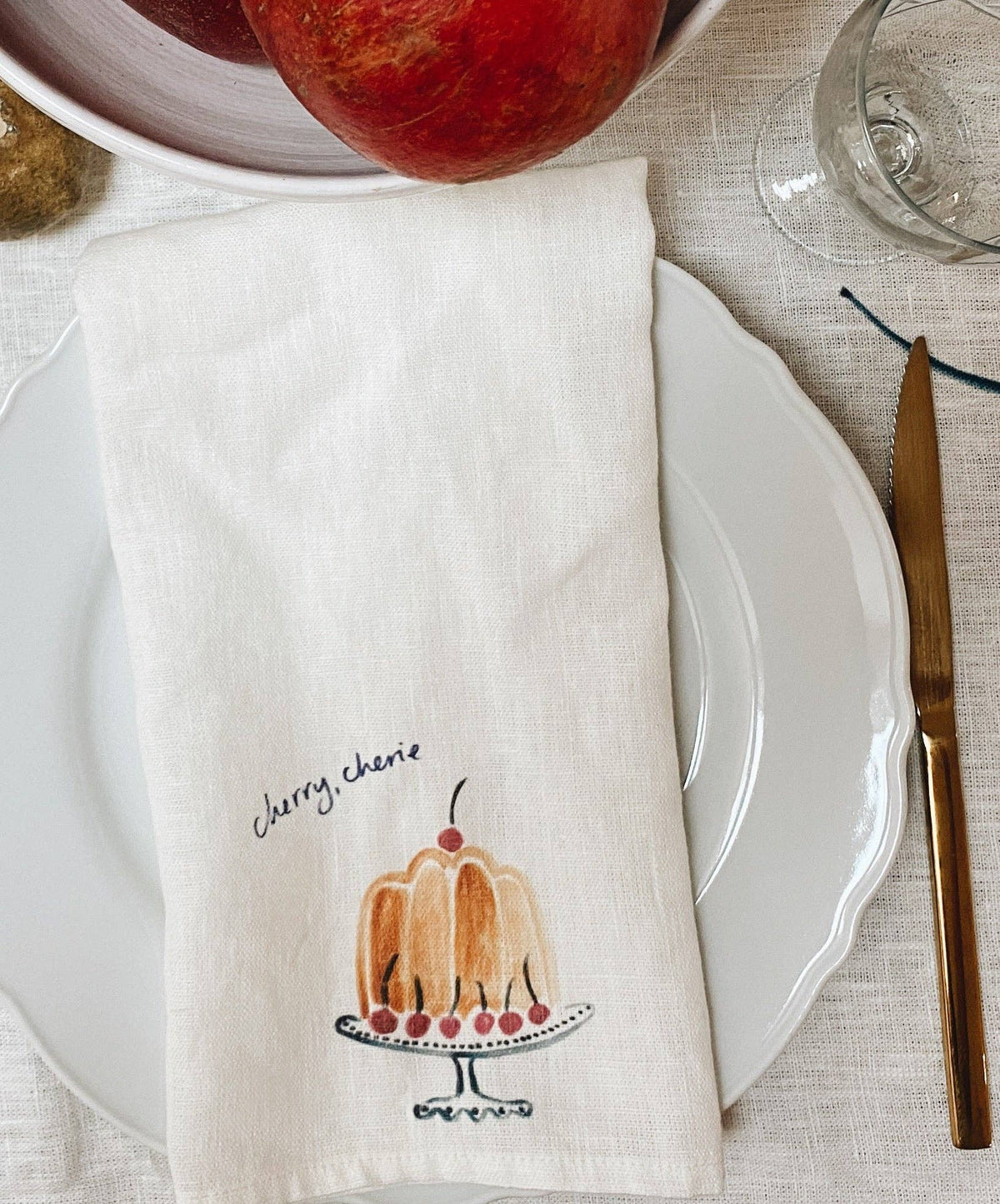 Dinette - Lobster Lovers & Cherry Cherie - Set of Two Linen Napkins
