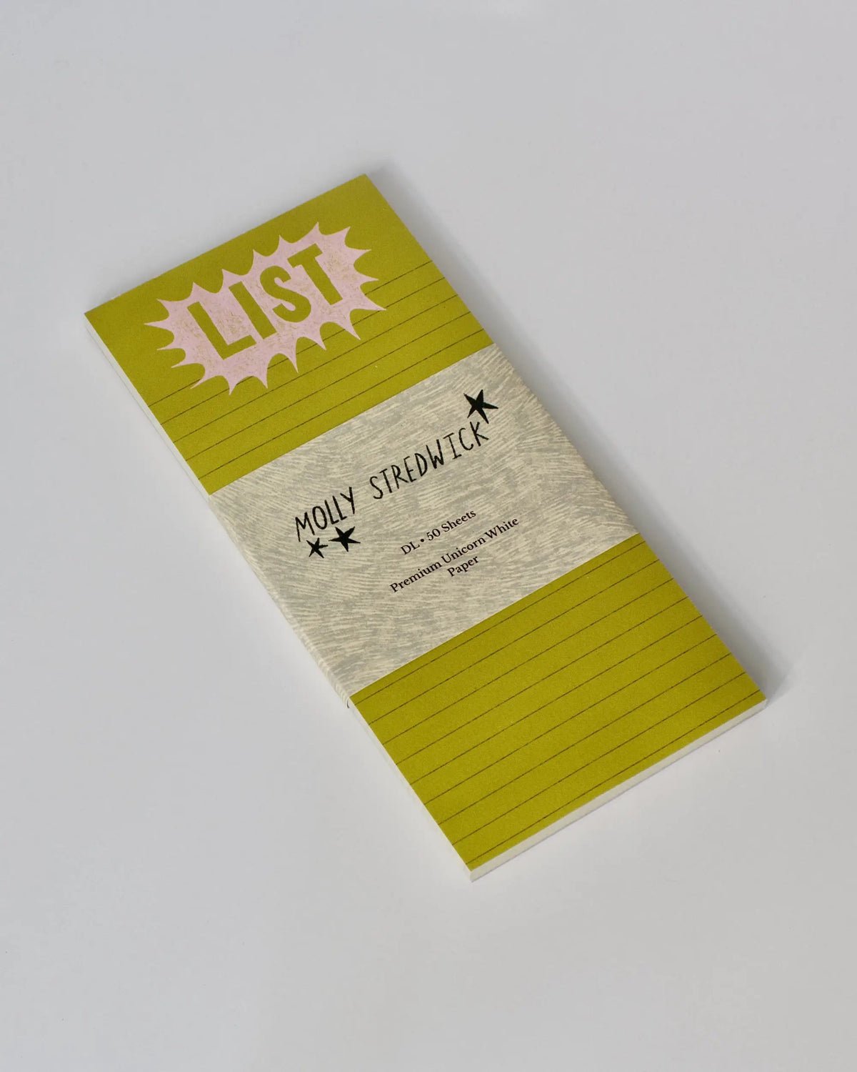 Molly Stredwick - Lime Green Star 'LIST' Notepad