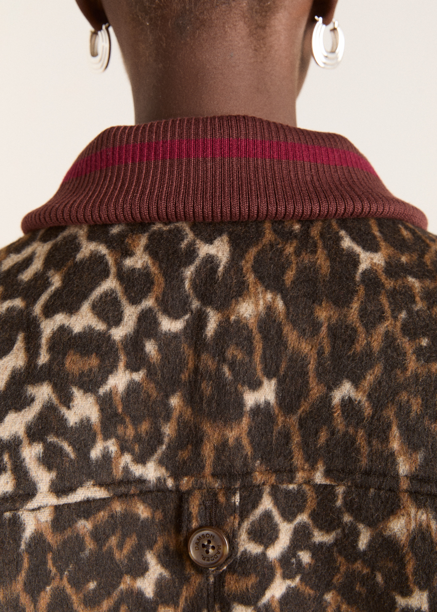Damson Madder Pixie Bomber Jacket - Leopard