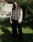 Maison Anana Piat Brown Check Gilet