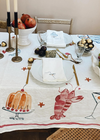 Lobster & Martini Illustrated Linen Tablecloth